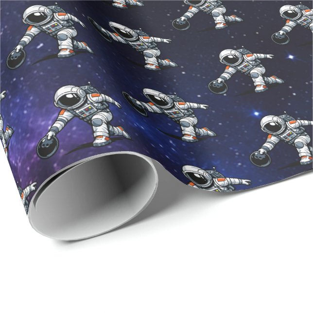 Astronaut Bowling Wrapping Paper (Roll Corner)