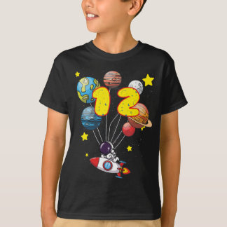 Astronaut Boy 12th Birthday Gift 12 Years Old Kids T-Shirt