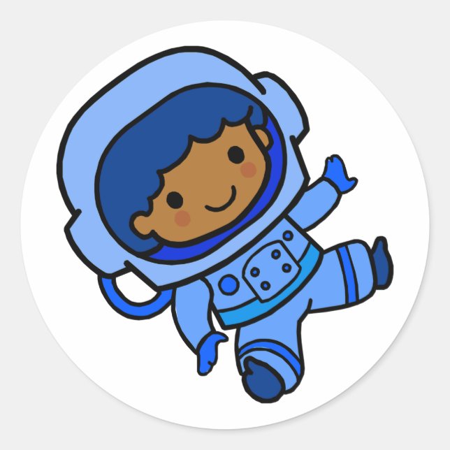 Astronaut boy classic round sticker (Front)