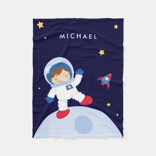 Astronaut Boy Fleece Blanket (Front)