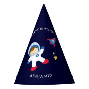 Astronaut Boy Kids Birthday Party Hat