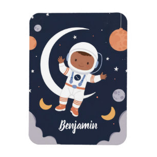 Astronaut Boy Outer Space Personalized Kids Magnet