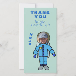 Astronaut Boy Thank You Insert your Face Card