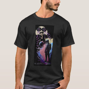 Astronaut Breaking Up With Crying Moon Trippy Grap T-Shirt