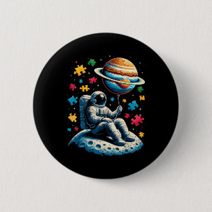 Astronaut Bylloon Autism Awareness Space 6 Cm Round Badge