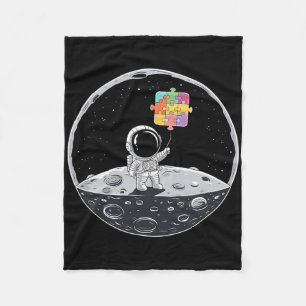 Astronaut Bylloon Autism Awareness Space Autistic Fleece Blanket