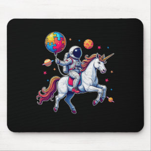 Astronaut Bylloon Autism Awareness Unicorn Autisti Mouse Pad