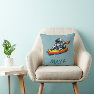 Astronaut Canoeing Cushion