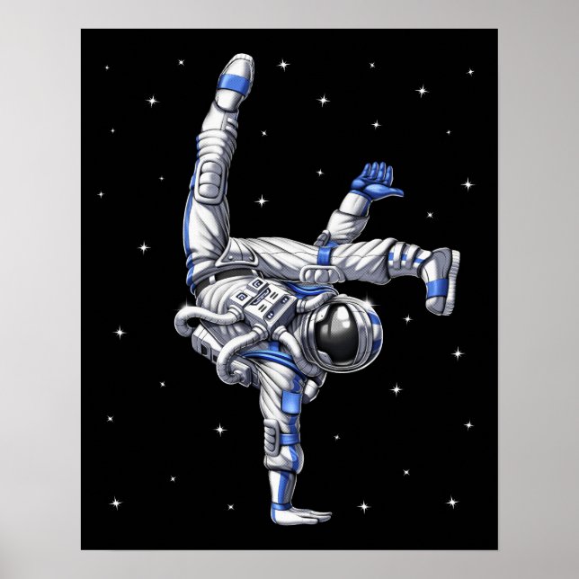 Astronaut Capoeira Dancer Poster (Front)