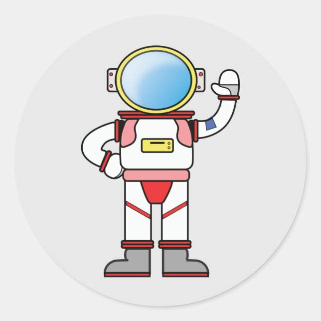 Astronaut Cartoon Sticker (Front)