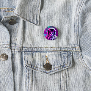 astronaut cat 3 cm round badge
