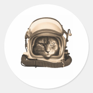 Astronaut Cat Astronomy Spaceman Kitty Space Classic Round Sticker