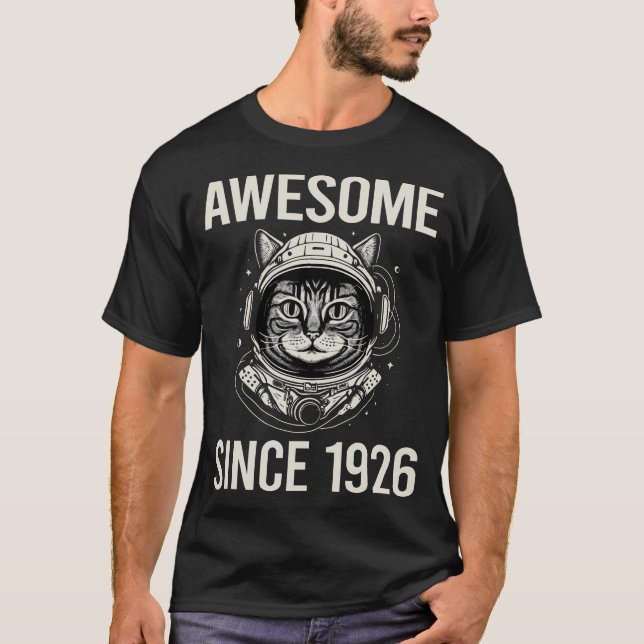 Astronaut Cat - Awesome Since 1926 T-Shirt (Front)