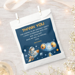 Astronaut Cat Blast Off 1st Birthday Thank You Favour Bag