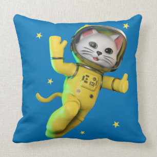 Astronaut Cat Cartoon Cushion