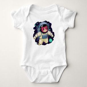 Astronaut Cat colourful Baby Bodysuit