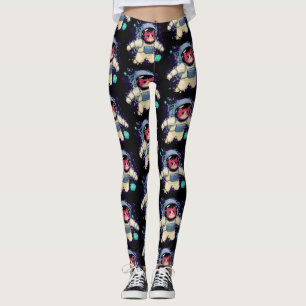 Astronaut Cat colourful Leggings
