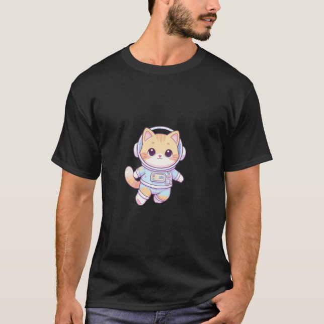 Astronaut Cat – Cute Space Kitten Tee (Front)