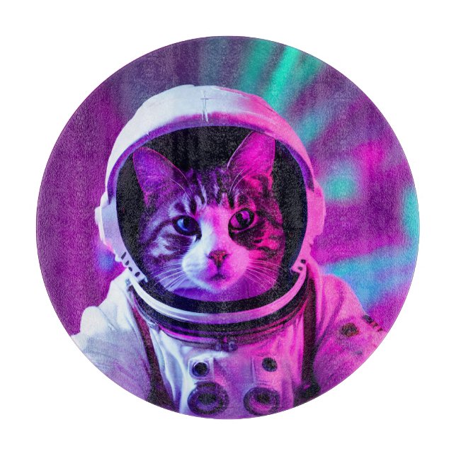 astronaut cat cutting board (Front)