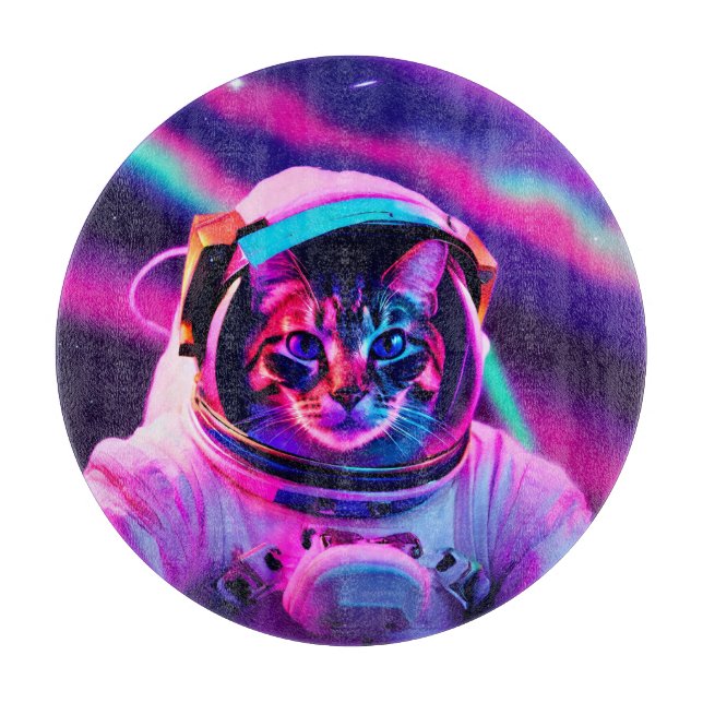 astronaut cat cutting board (Front)