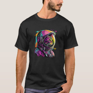 Astronaut Cat Cyberpunk Space Cat Vaporwave Synthw T-Shirt