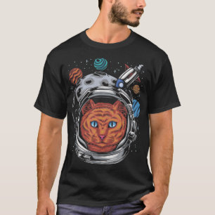 Astronaut Cat Helmet Space Cat T-Shirt