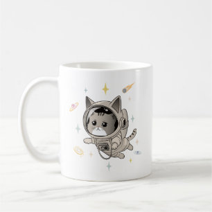 Astronaut Cat in Space Cute Cat Coffee Mug