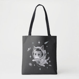 Astronaut Cat in Space Cute Cat Tote Bag