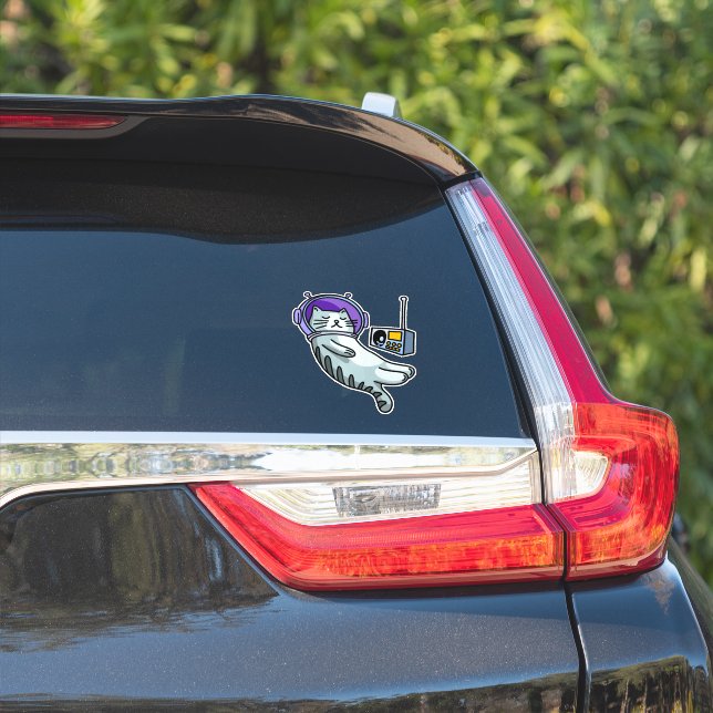 Astronaut Cat In Space Funny  (Car Side)