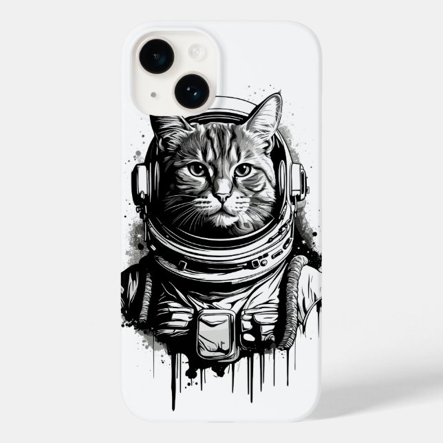 Astronaut Cat Ink Art Case-Mate iPhone Case (Back)