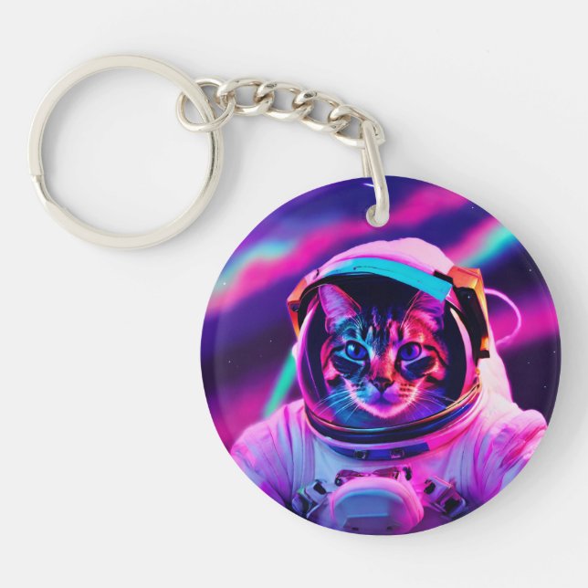 astronaut cat key ring (Front)