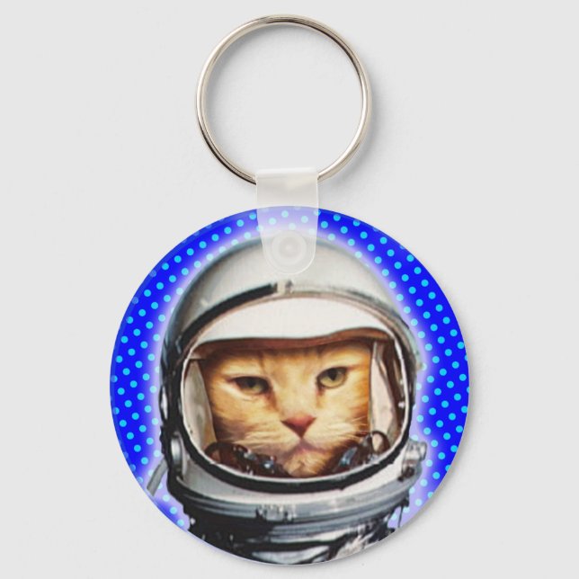 Astronaut Cat  Key Ring (Front)