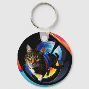 Astronaut cat keychain
