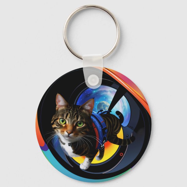 Astronaut cat keychain (Front)