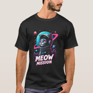 Astronaut Cat  Meow Mission Space Kitten Graphic S T-Shirt