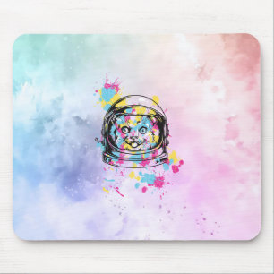 Astronaut Cat Mouse Pad