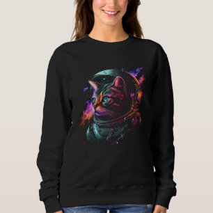 Astronaut Cat or  Space Cat on Galaxy Cat Sweatshirt