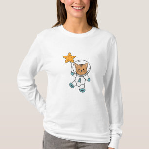 Astronaut Cat Planet Moon Star Space T-Shirt