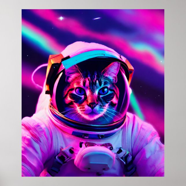 astronaut cat poster (Front)