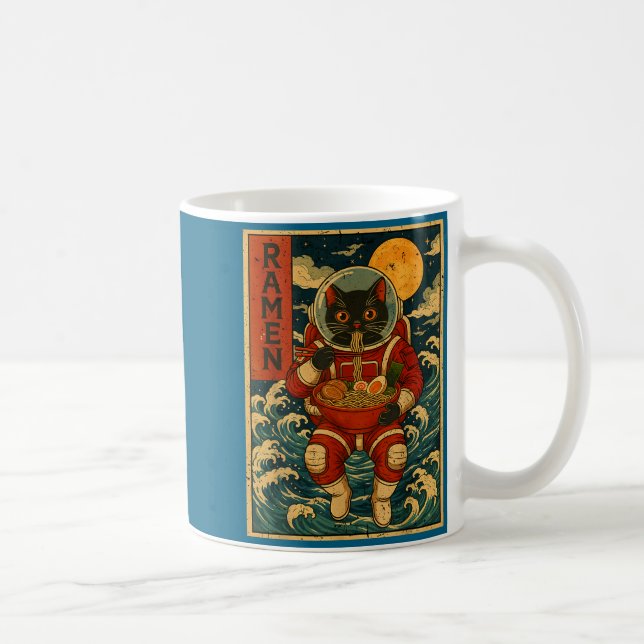 Astronaut Cat Ramen Japanese Graphic Tees Men Wome Coffee Mug (Right)