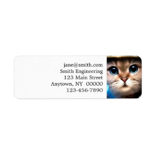 Astronaut Cat Return Address Label