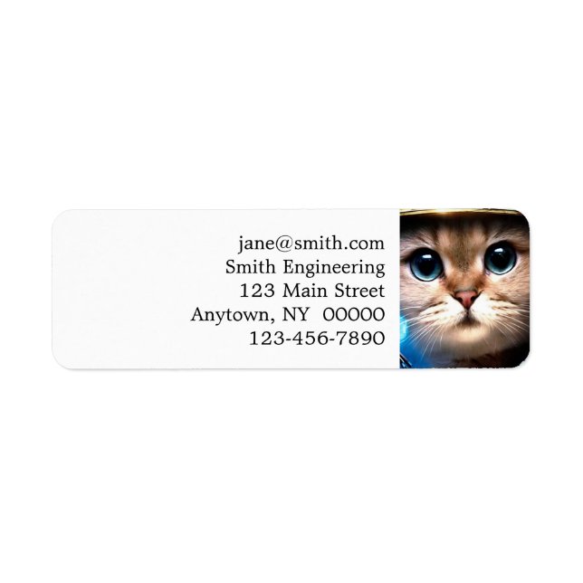 Astronaut Cat Return Address Label (Front)