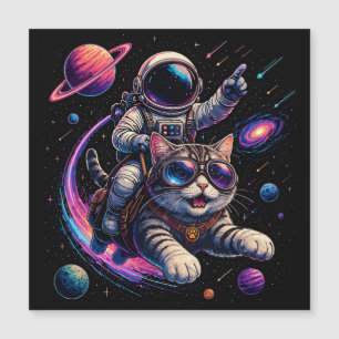 Astronaut cat riding through space