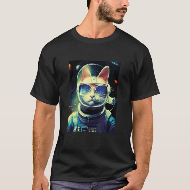 Astronaut cat space cat for men women kids T-Shirt (Front)