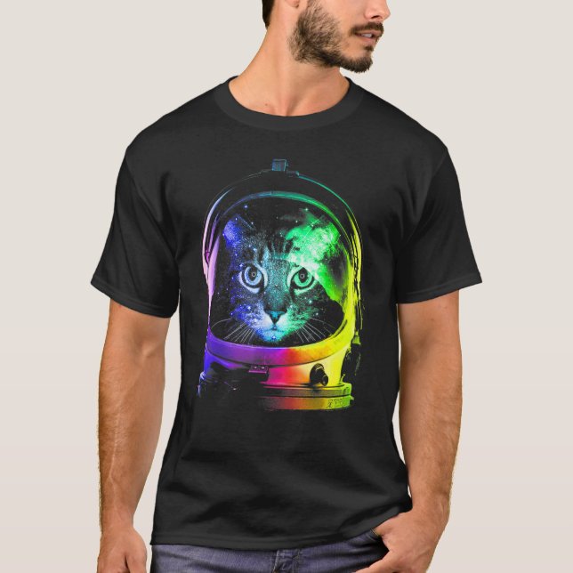 Astronaut Cat Space Cat For Men Women Kids T-Shirt (Front)