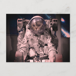 ASTRONAUT CAT SPACE POSTCARD