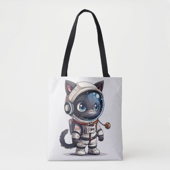 Astronaut Cat Tote Bag (Front)
