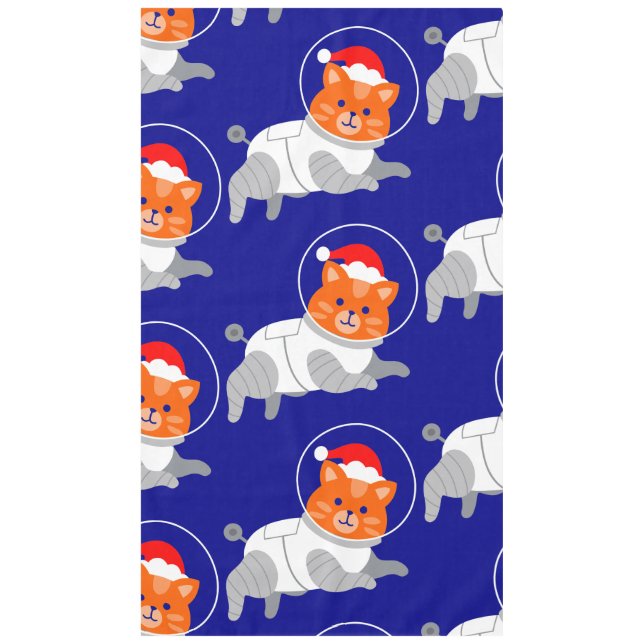 astronaut cat ugly christmas santa tablecloth (Front)