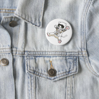 Astronaut Cat (White) Can Badge