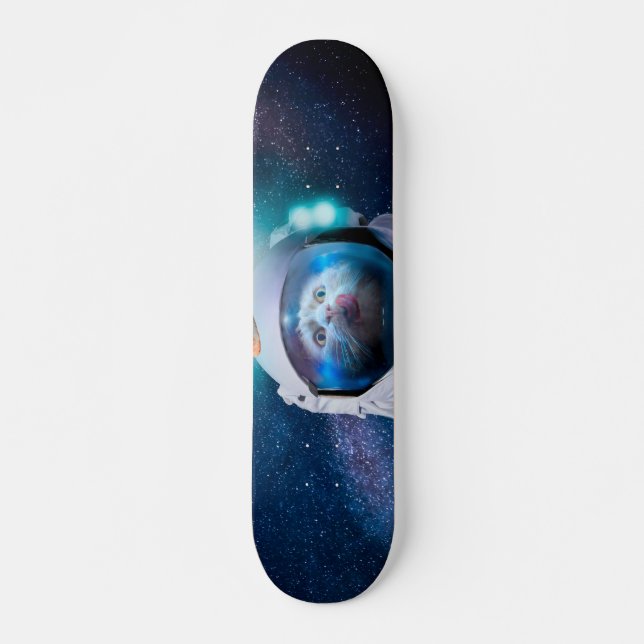 Astronaut cat wishing a hamburger skateboard (Front)